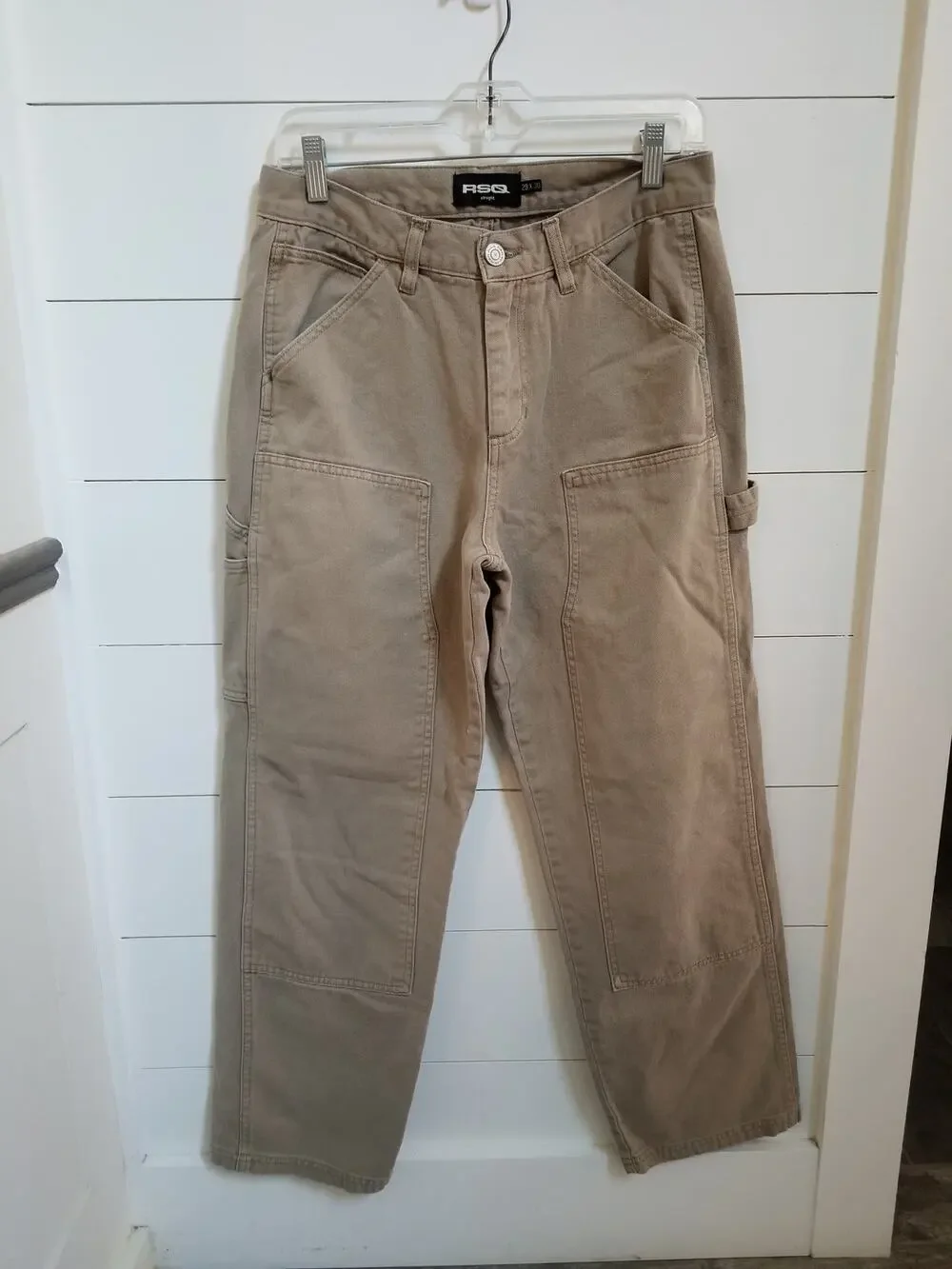 RSQ Double Knee Khaki Jeans 29x30 Utility Carpenter Workwear Skater
